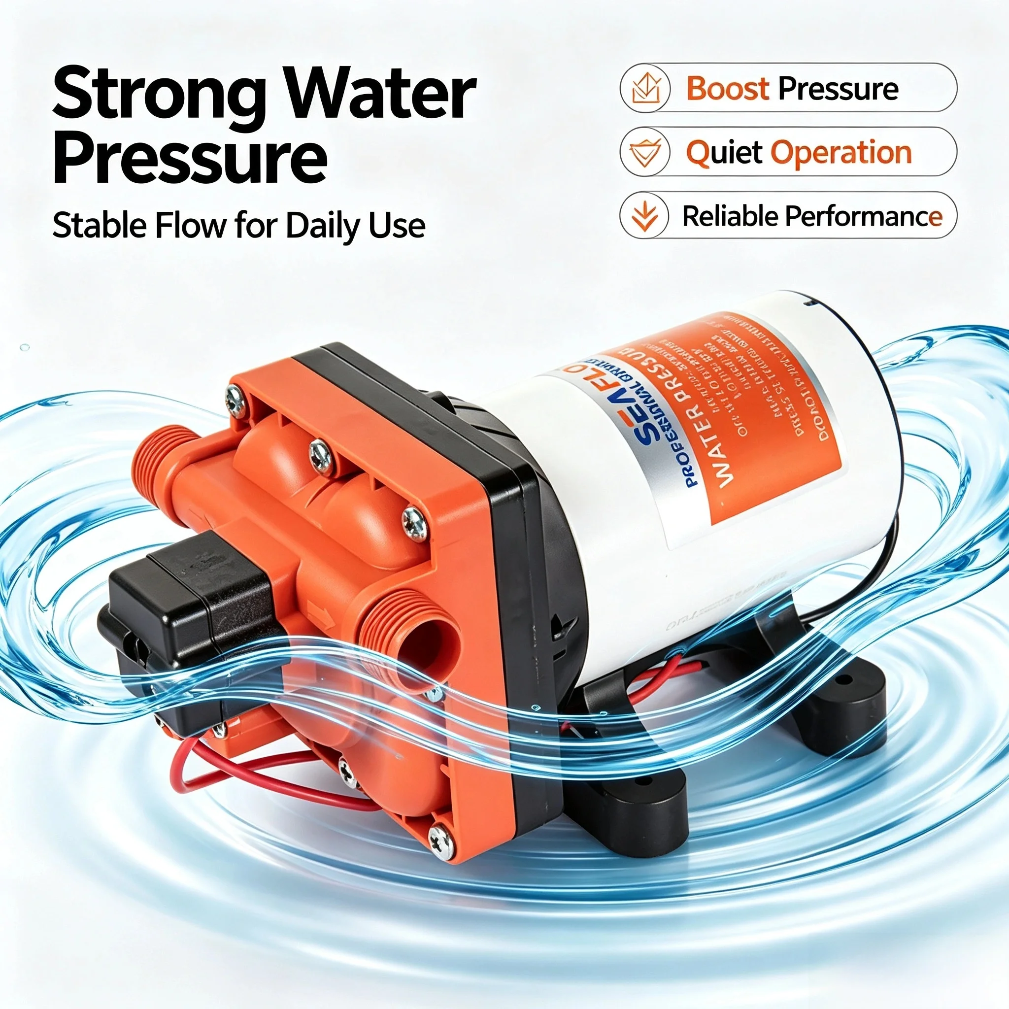 12V DC Diaphragm Water Pump 42 Series Auto Pressure Self Priming Booster Pump For RV Yacht Caravan Camper Water Supply