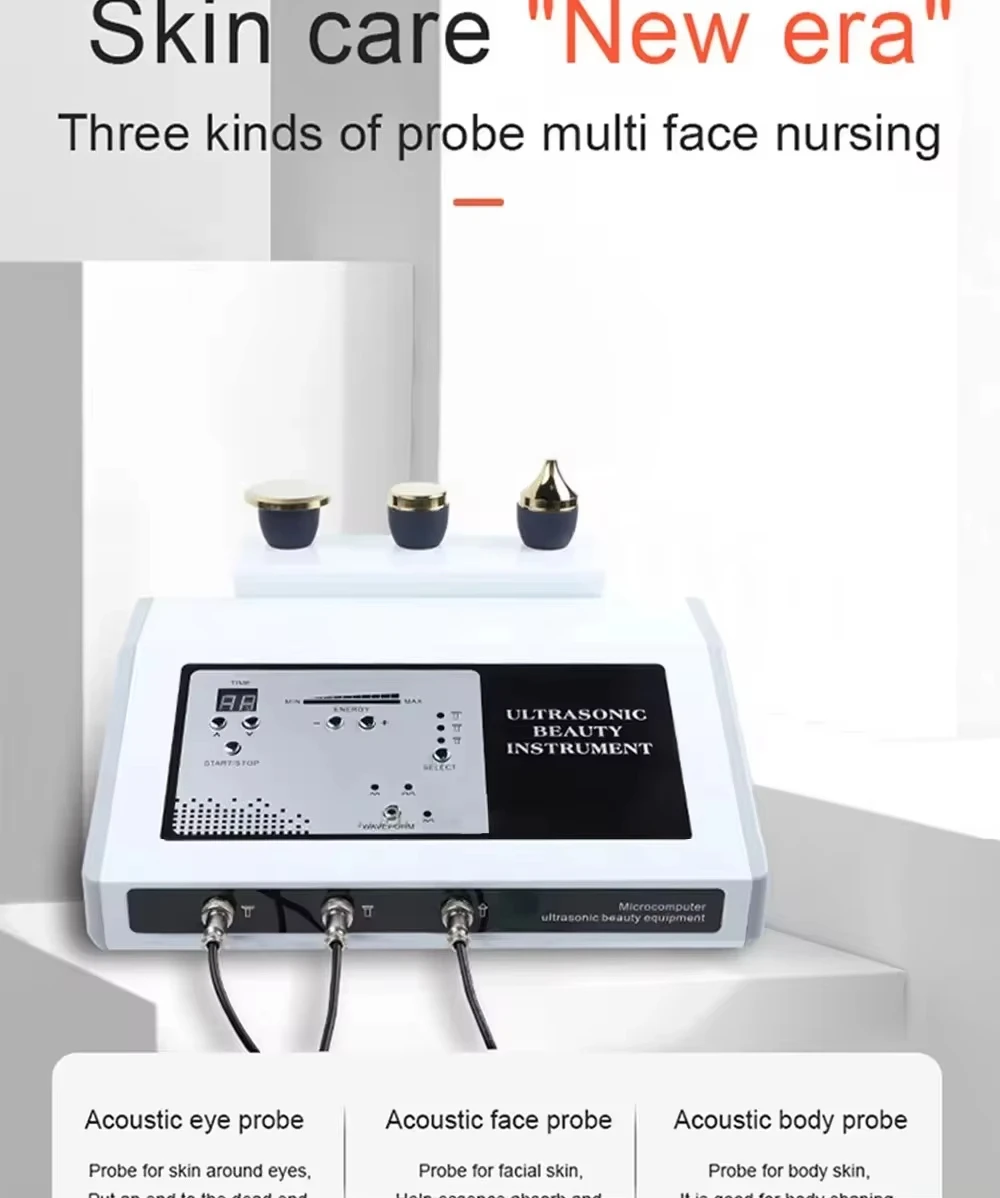 House Use Ultrasound Machine 1 MHZ Therapy Skin Care Ltrasonic Facial Machine Anti Aging Face Body Massager 2024