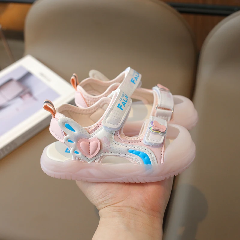 

1-8 Years Old Children's Sandals Summer Pink Cute Girls Shoes Light Purple Fashion Versatile Girls Sports Sandals Toddler Shoes