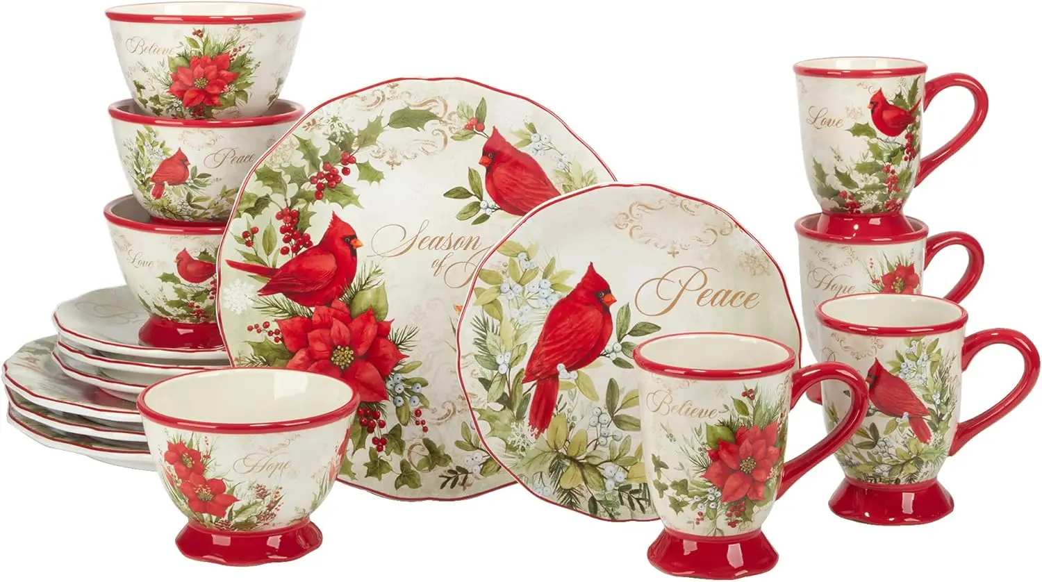 

Winter's Medley 16 pc Dinnerware Set, Service for 4