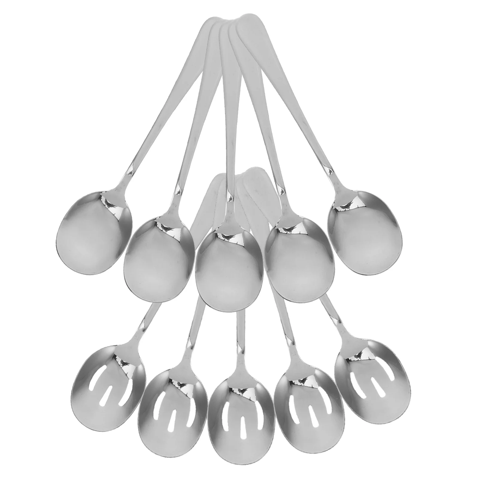 Serving Spoon Set Metal Spoons Slotted Tea Small Tableware Coffee Stainless Steel Utensils Banquet Cutlery