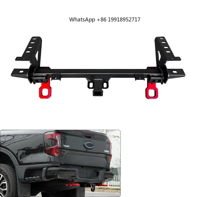 For Ranger T9 2023 2024 4x4 D-Ring Shackle Trailer REAR HITCH  TOWBAR WITH RED HOOK Off Road Rescue Accessories JJ920
