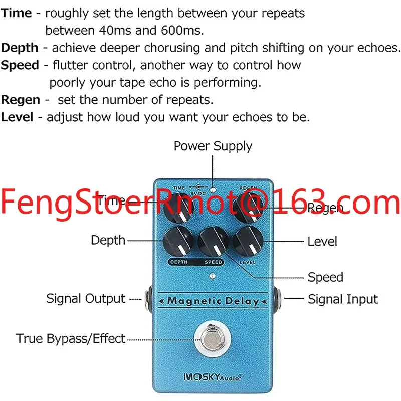 Magnetic Delay Echo Guitar Effect Pedal Modulated Echo Delay Effect True Bypass Guitar Parts & Accessories view 6