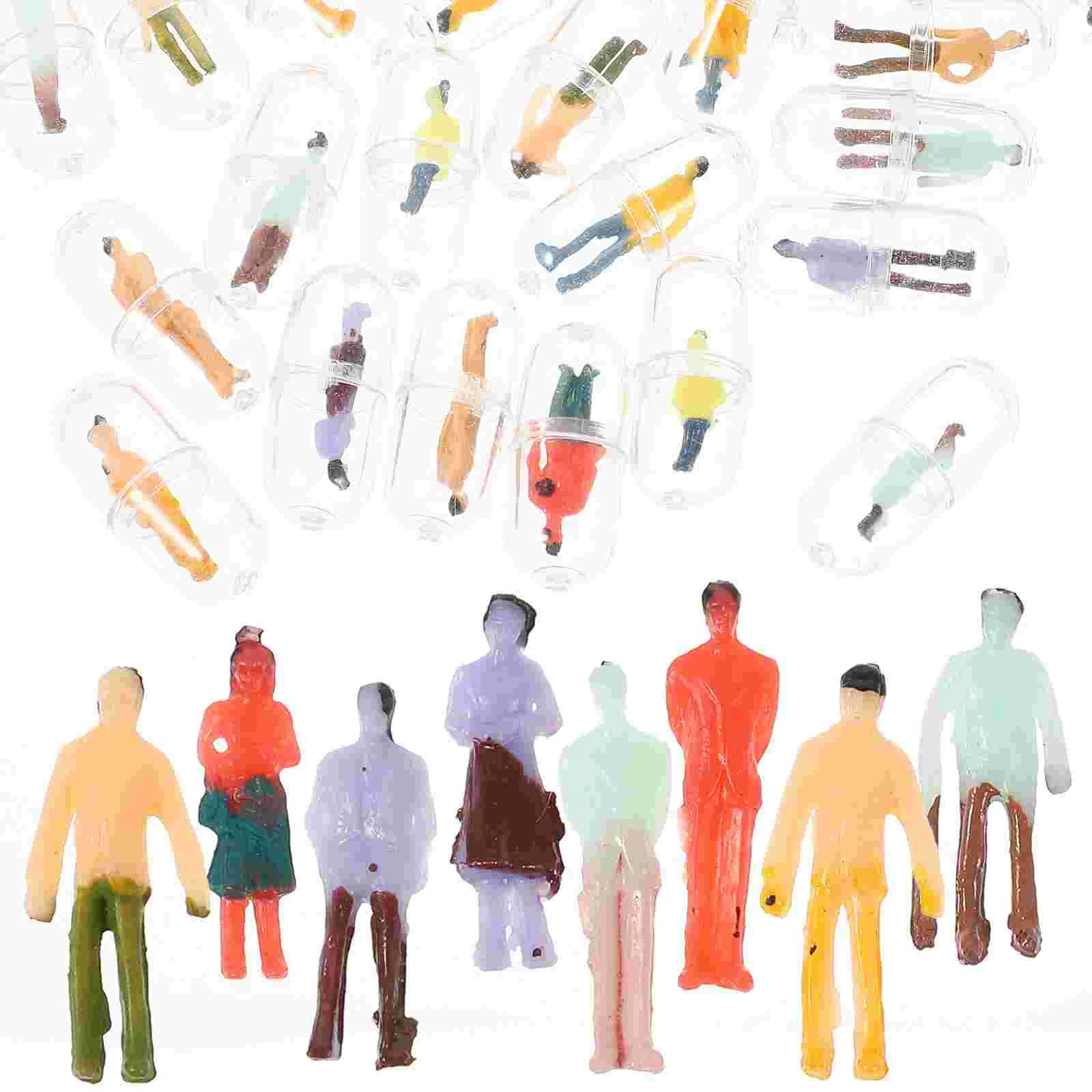 

100pcs People Figurines Mini People Models Plastic Mini People Figures House Decor tiny people figurines