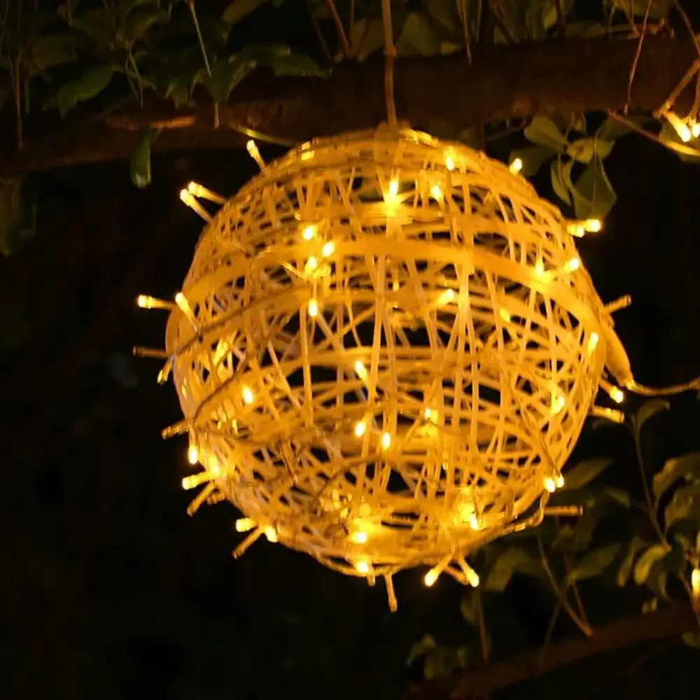 

New 20CM Hanging Light LED Light Multiple Colors Rattan Ball Fairy Light String Garden