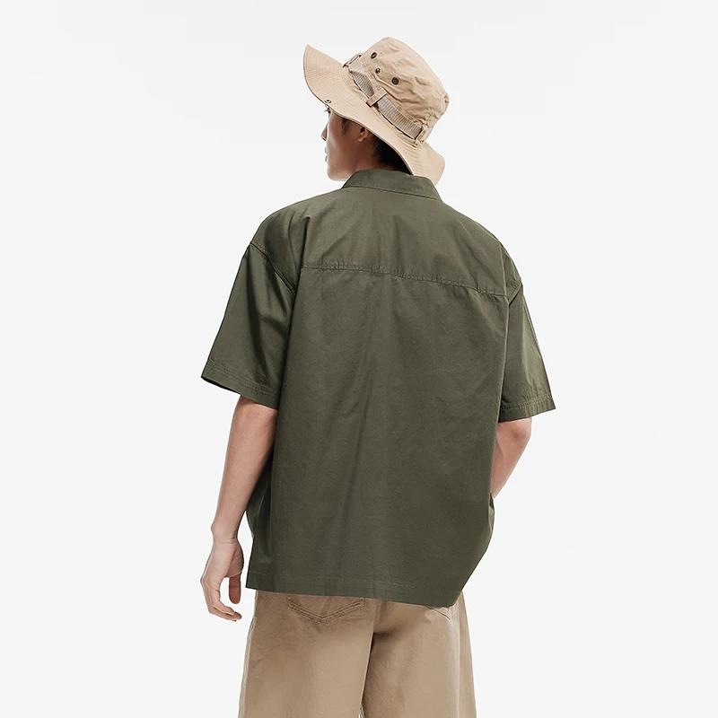 Semir chemise à manches courtes hommes vêtements de travail en plein air veste été coton couleur unie à la mode chemise polyvalente