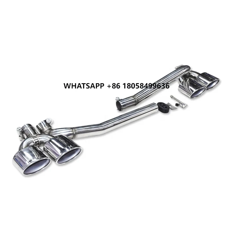 

SYPES Car Exhaust Pipes for Mercedes benz Stainless Steel W204 C180 C200 C260 Upgrade C63 Exhaust Tips Body Kit C63 Diffuser OEM