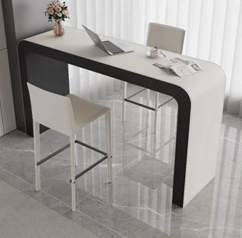 

High-end saddle leather bar table simple coffee high table home leisure