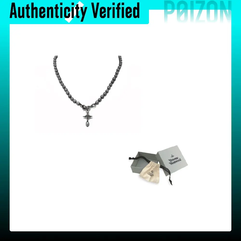 Vivienne Westwood Pearl Necklaces Unisex Gunmetal Gray 63010112-02S278-CN