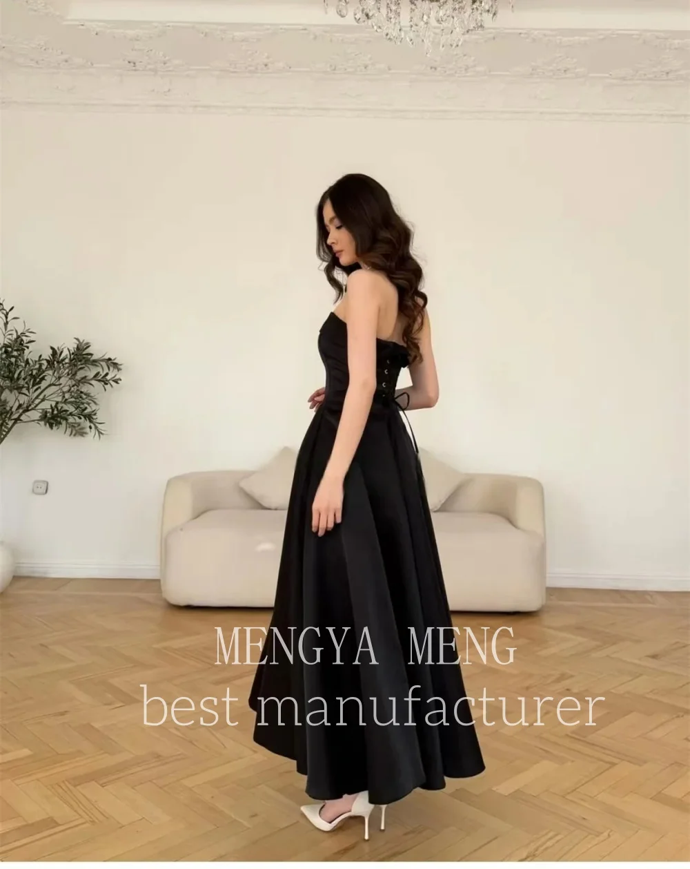 ZHUISHU Customized Elegant Strapless Ball Gown Evening Dress Glamorous Satin Prom Gown Classic Feminine Formal Party Dress 2025