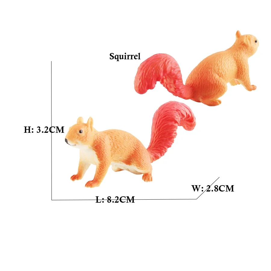 カピバラ カピバラ リス マーモット プラスチック動物置物 アクションフィギュア、子供のお気に入りの野生動物モデル、子供用の収集価値のあるおもちゃ