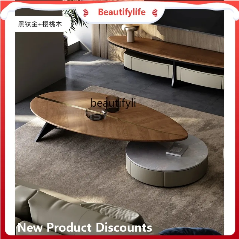 

A506 Итальянский минималистичный журнальный столик из цельного дерева Современный минималистичный гостиной для дома, креативный, роскошный журнальный столик с листьями