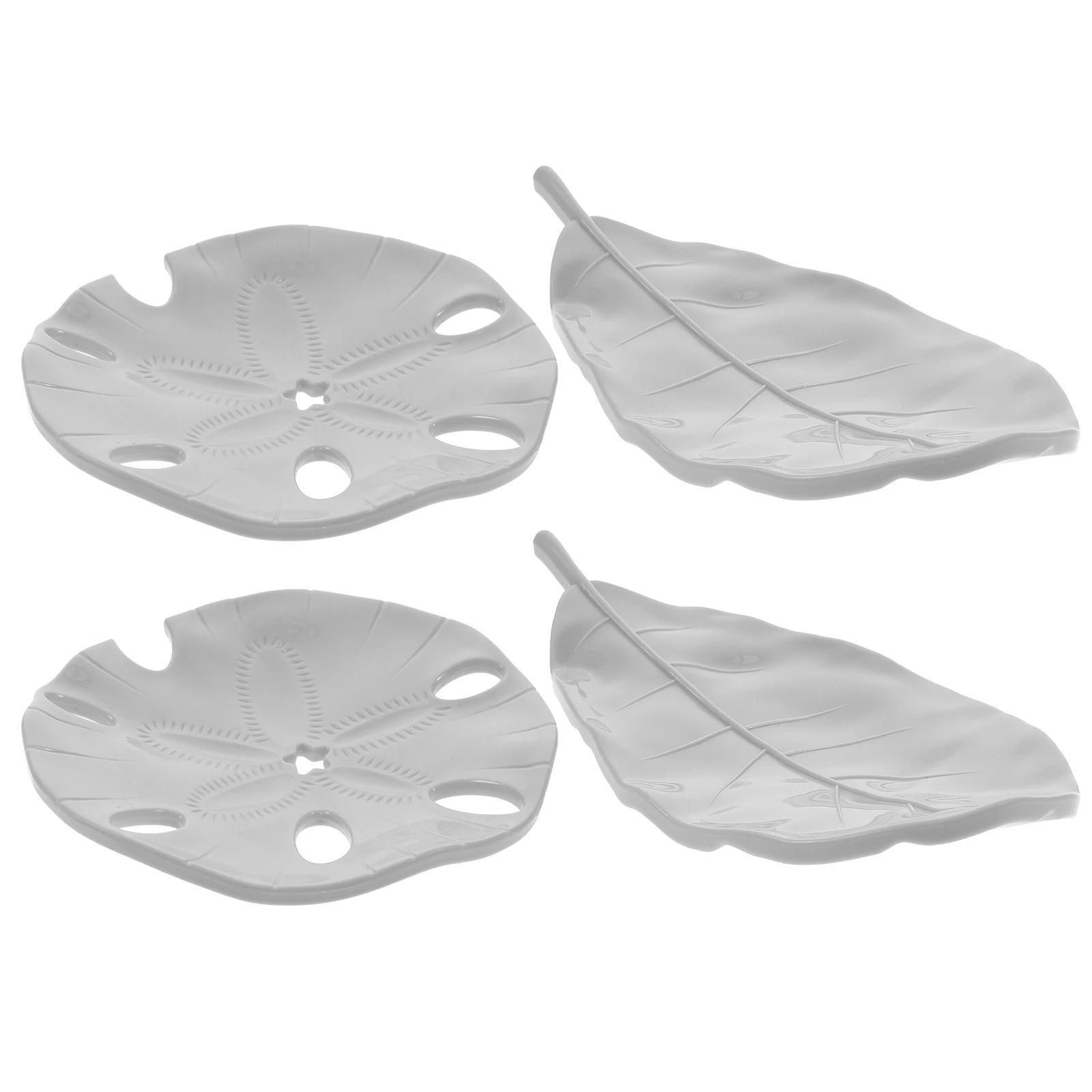 

4pcs Hollow Dish Household Holder Saucer Plate For Bathroom Draining Soap Tray Self Draining Lightweight Plastic Soap Container