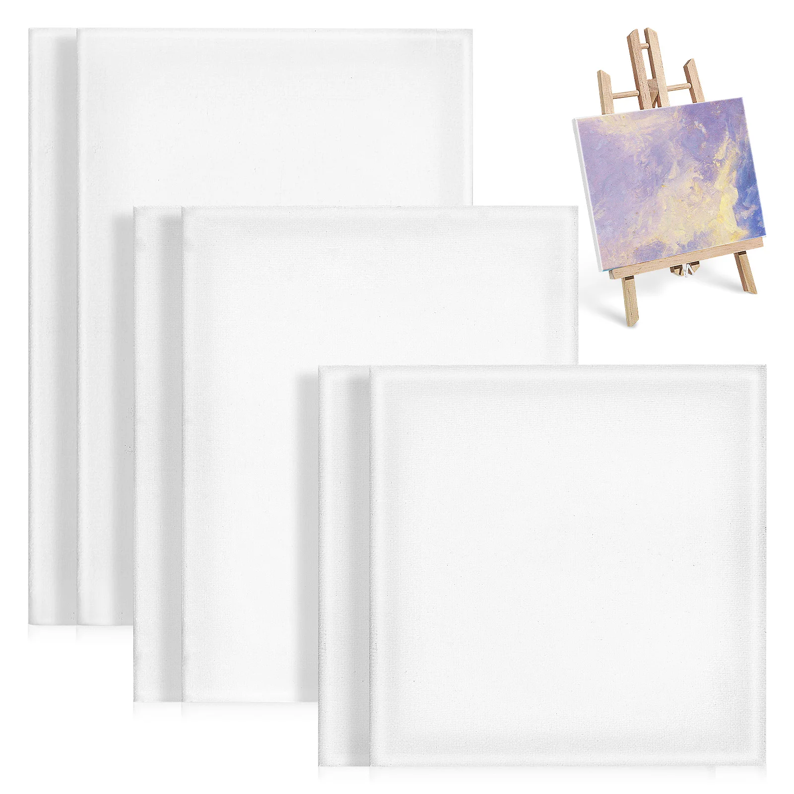 

6 Pcs Canvas Boards 20x20cm 20x25cm 20x30cm Oil Painting Frames Artist Tools Square Shape Painting Boards Durable Cotton Panel