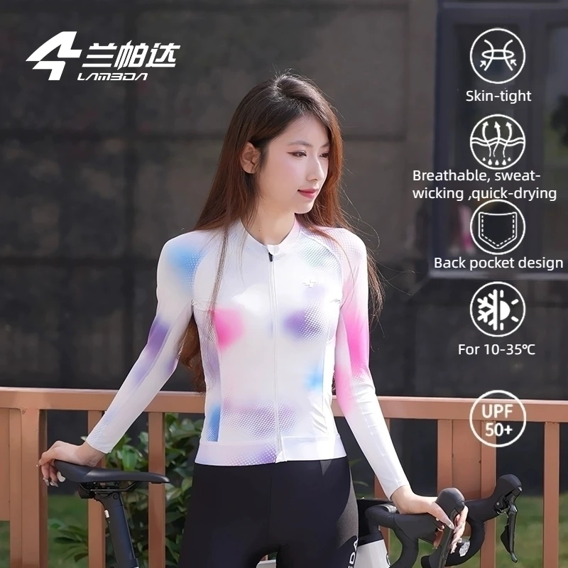 

LAMEDA женский велосипедный трикотаж с длинными рукавами, легкая защита от ультрафиолета, стильная красочная спортивная велосипедная одежда для женщин-велосипедистов