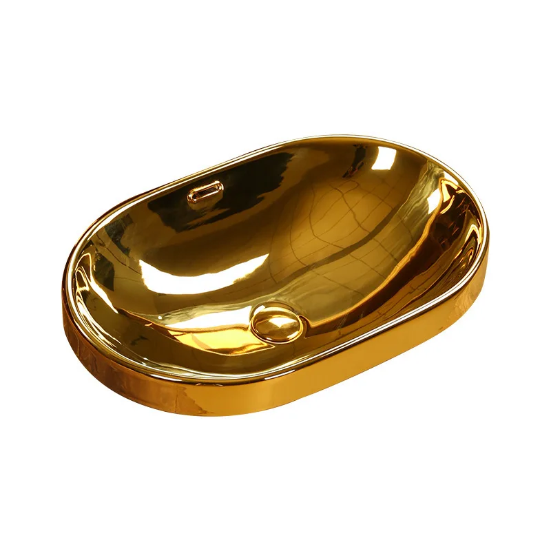 

Золотая раковина на платформе для отеля, полувстроенная раковина, овальная раковина на платформе, квадратная раковина