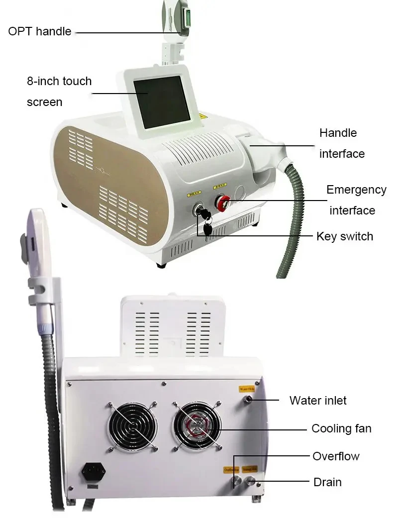 2000W IPL OPT DPL Laser Hair Removal Machine: Painless E-Light for Skin Whitening, Rejuvenation, Acne & Vascular Treatment