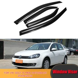 4 Pcs Black Tinted Car Side Window Deflector For Volkswagen VW Golf 6 MK6 Hatchback 2009-2012 Weathershields Sun Rain Visor