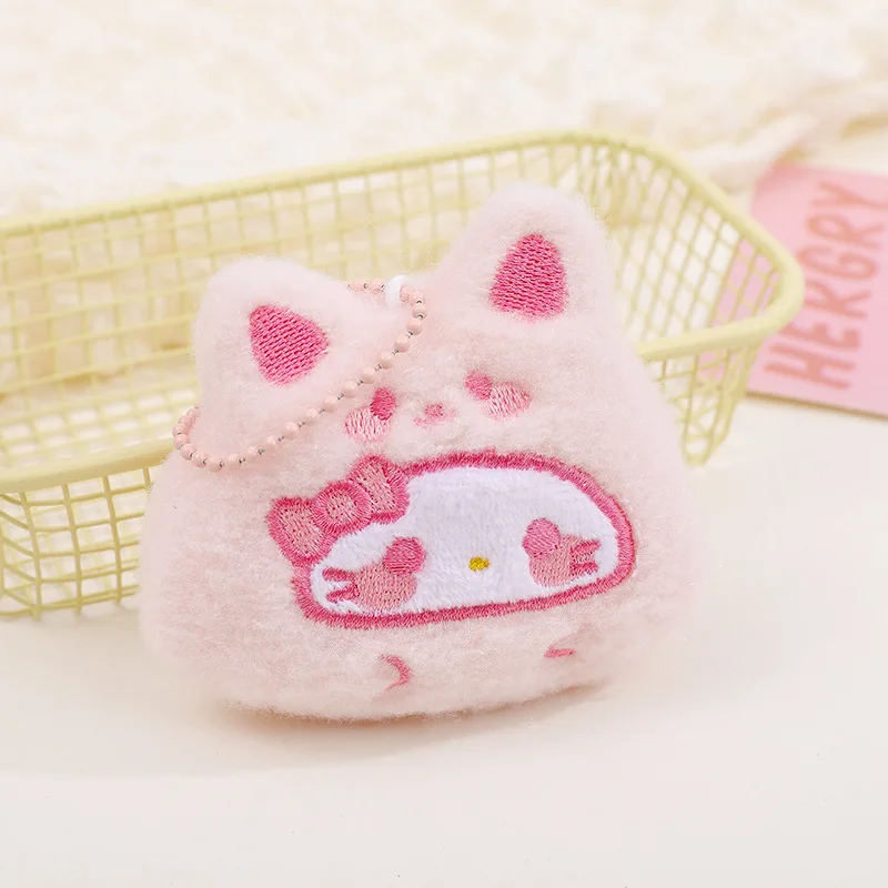8 cm/3.15in Pluche Sleutelhanger Hello Kitty Kawaii Hanger Leuke Stuff Rugzak Katoenen Pop Anime Randapparatuur Collectible meisje Speelgoed Cadeau