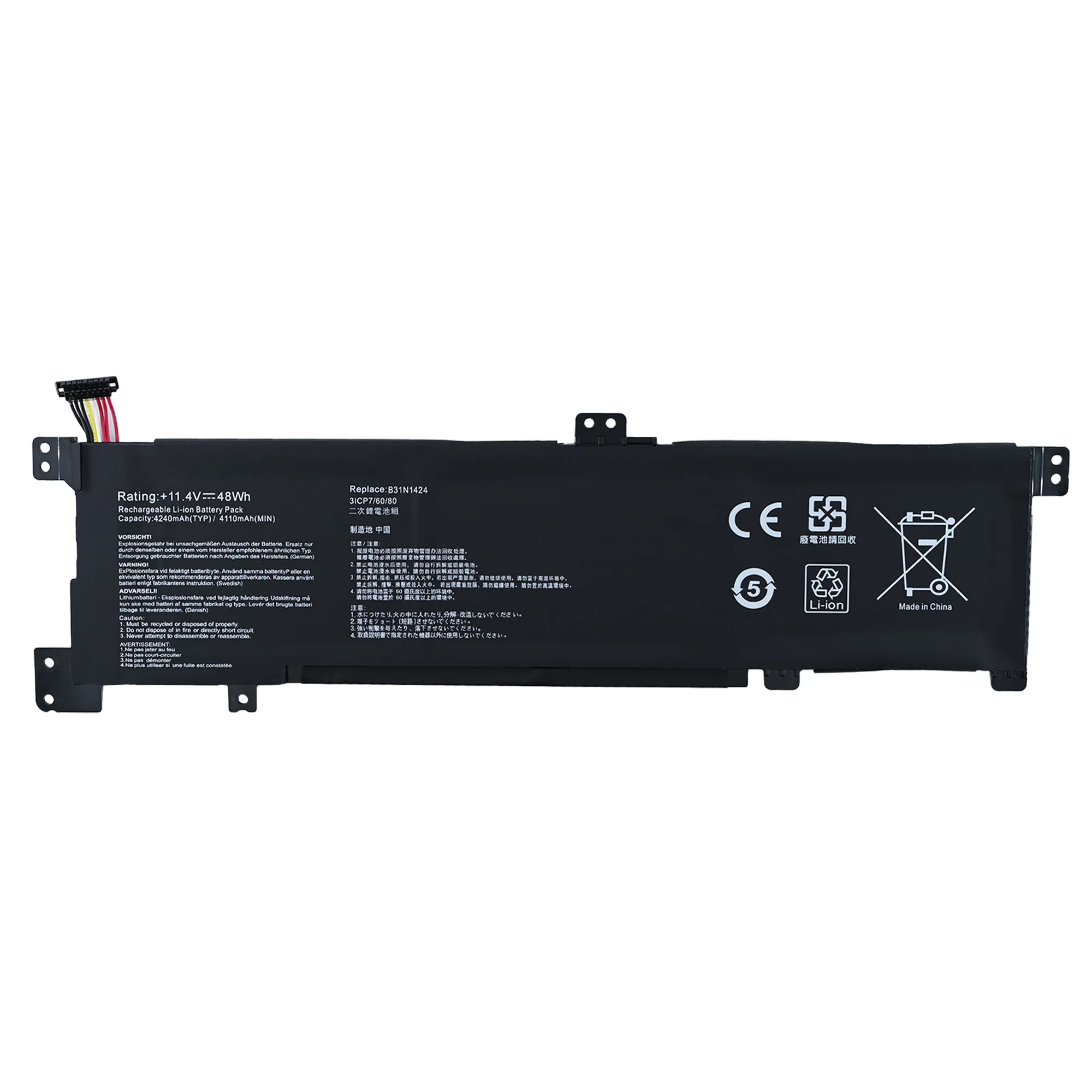 11.4V 48Wh B31N1424 Laptop Battery For ASUS A400U A401L K401L K401U B5010 500 200 K401LB5010 K401LB5500 K401LB520