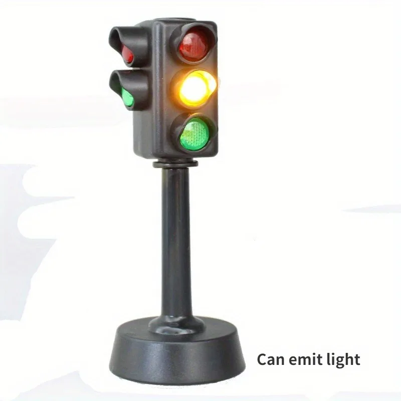 Mini Traffic Signs Road Light Block with Sound LED, Children Safety Education Kids' Puzzle Traffic Light Toy, Kids' Gift