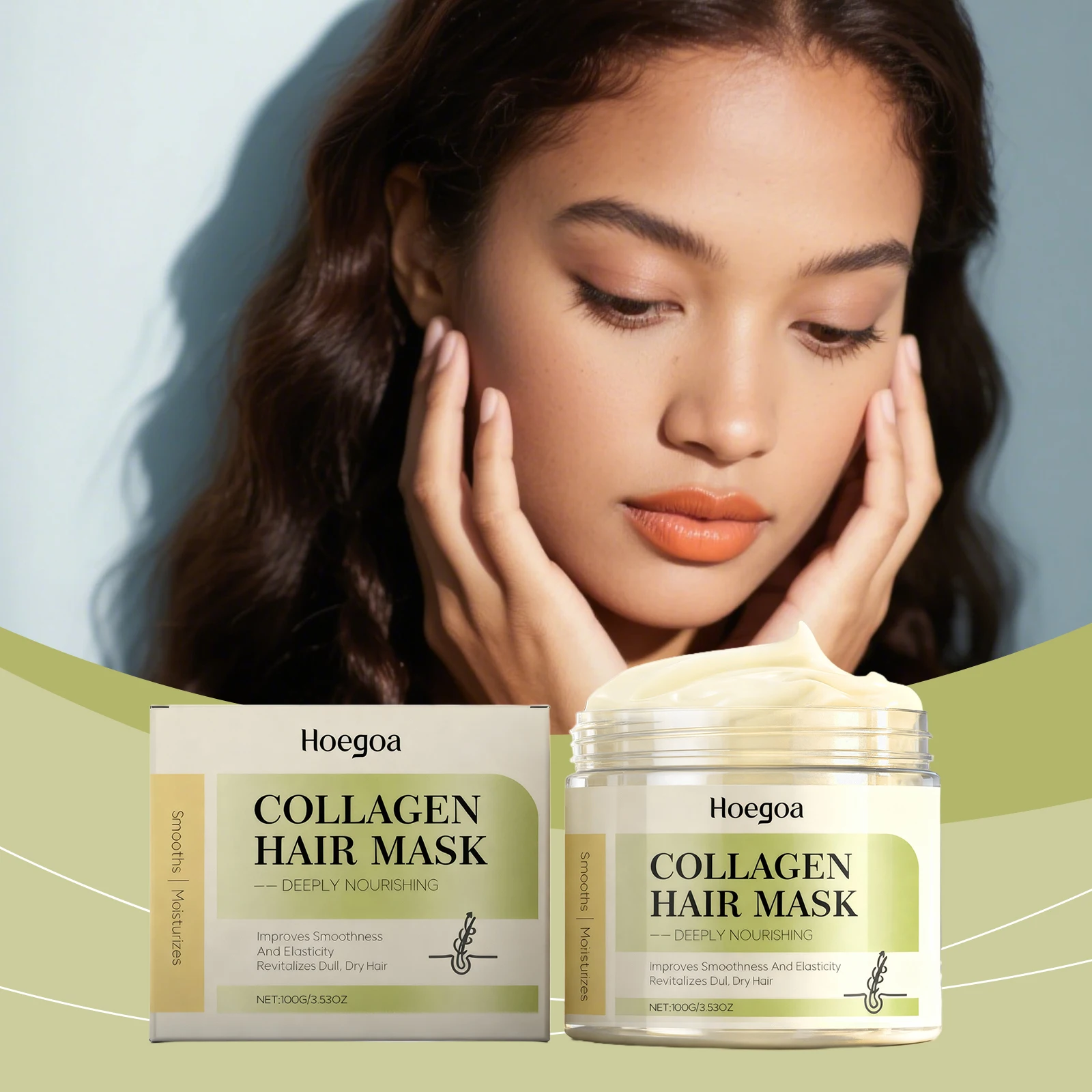 Softening Care Hair Mask, Light and Fluffy Hair, Refreshing and Moisturizing, Plump and Shiny, and Fragrant Hair Care.