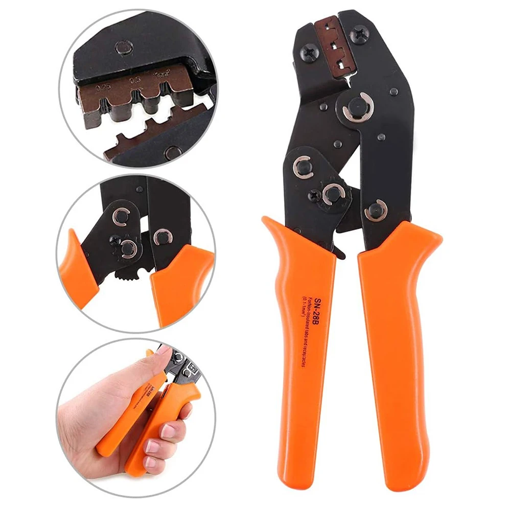 

SN-28B Terminal Pin Crimping Tool for 2.54mm 3.96mm 28-18AWG 0.1-1.0mm² Wire Crimper Ratchet for Molex DELPHI Dupont Terminals