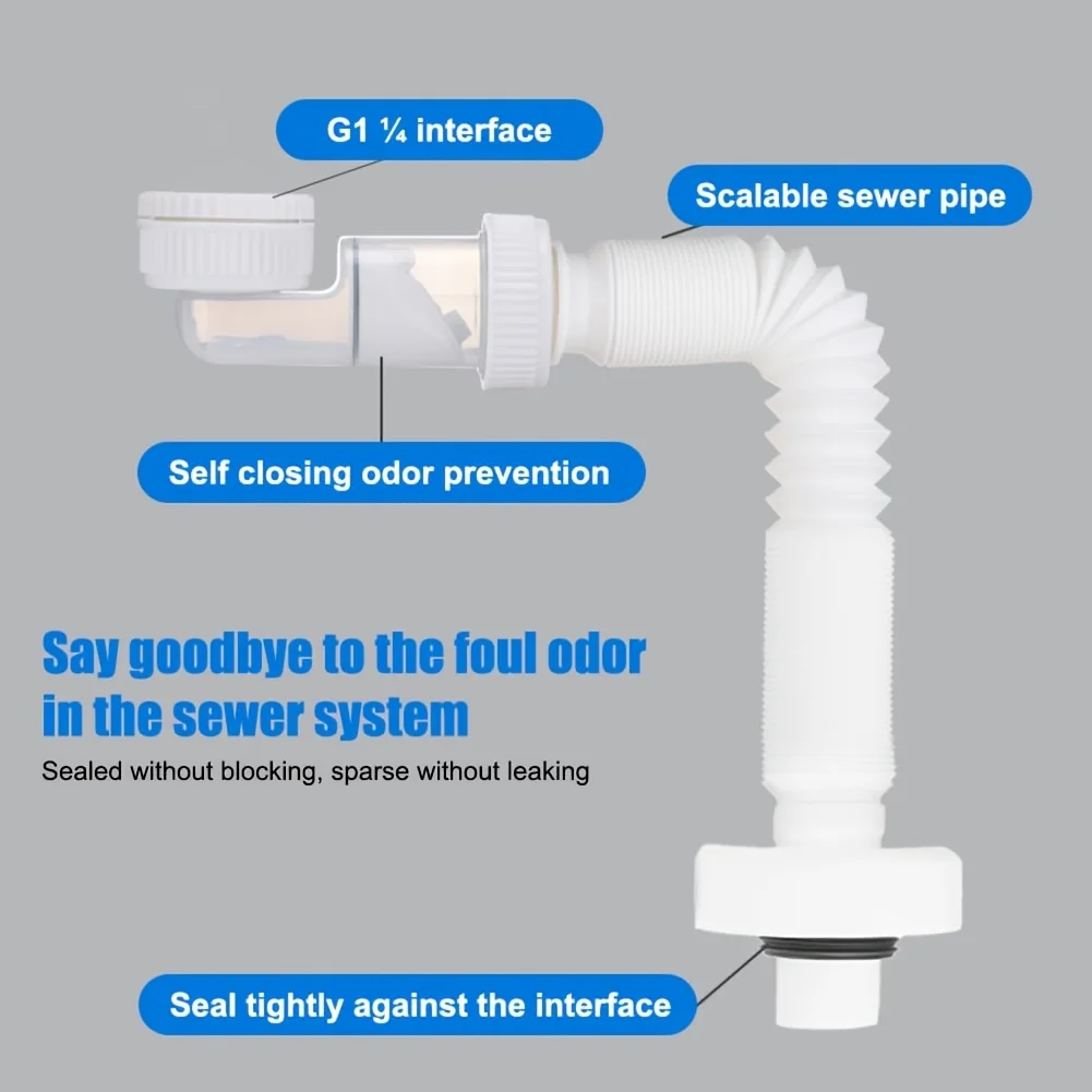 1pc Siphon Tube, Space-saving Siphon, Adjustable Sink Siphon, Flexible Drain Hose, Odor-proof Flexible Siphon