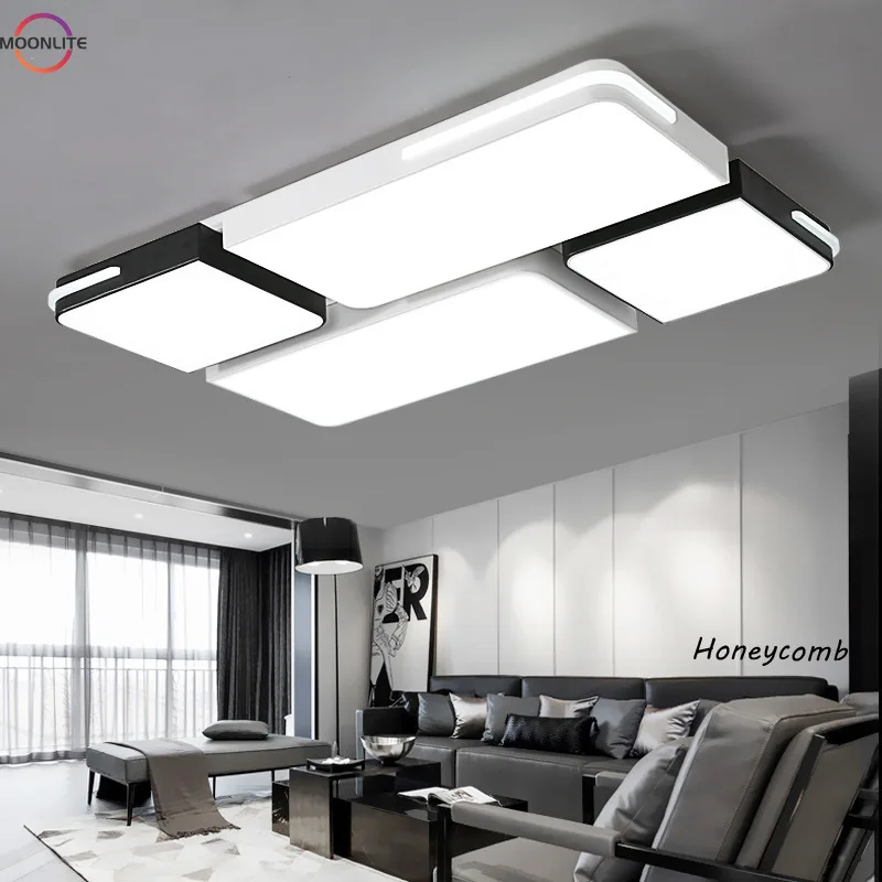 Led Ceiling Light Simple Modern Rectangular Lamps Dimming Atmospheric Fashion Living Room Bedroom Light Postmodern Lighting