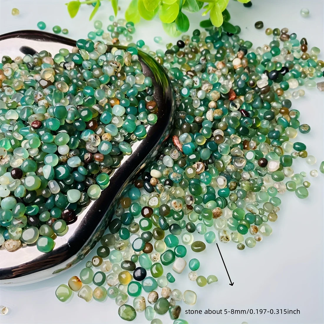 Green Agate Crafts Tumbled Bulk Crystal Healing Stone Chips Gravel Wholesale Home Fish Tank Decoration