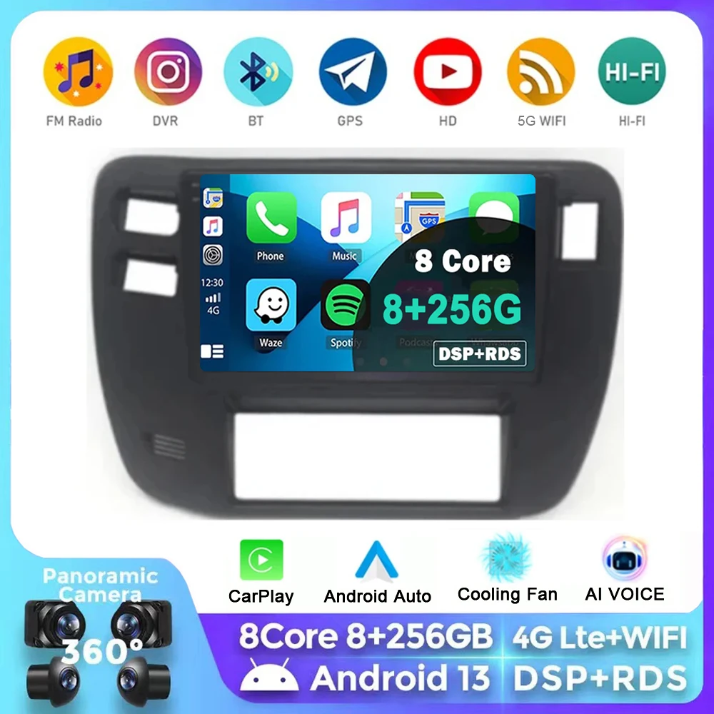 Android 14 Car Radio Auto Carplay For NISSAN Patrol 1997 - 2005 GPS Navigation Video Multimedia Player Autoradio 4G WiFi BT DSP