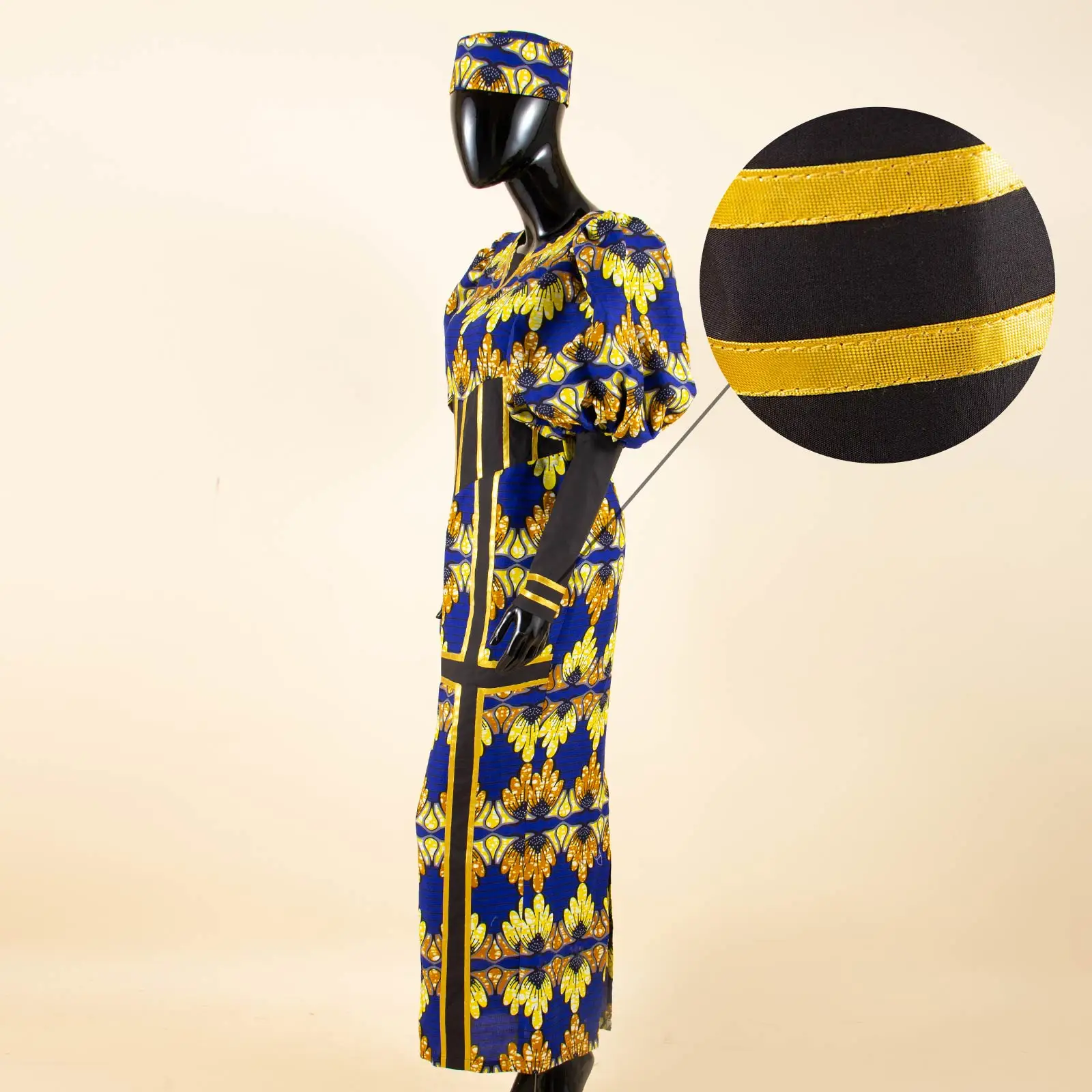 African Party Dresses for Women Luxury Ankara Print Puff Sleeve Slim Fit Dress Women Dress Wedding Birthday Gown 2425203
