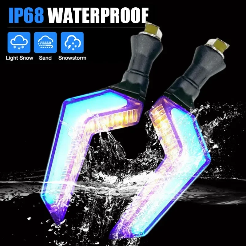 Flowing Water Type Turn Lights LED Signals Lights Indicator Blinkers Flashers Amber Color Universal Motorcycle Accessories