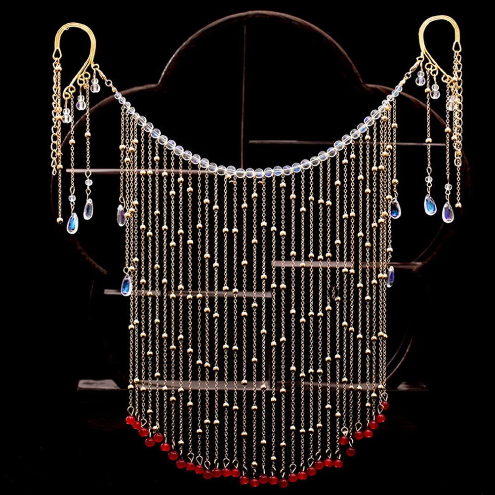 

1pc Alloy Mesh Headdress Hair Organizer Lightweight Tassel Accessories Women Festival Party Retro Han Clothing Golden Purple