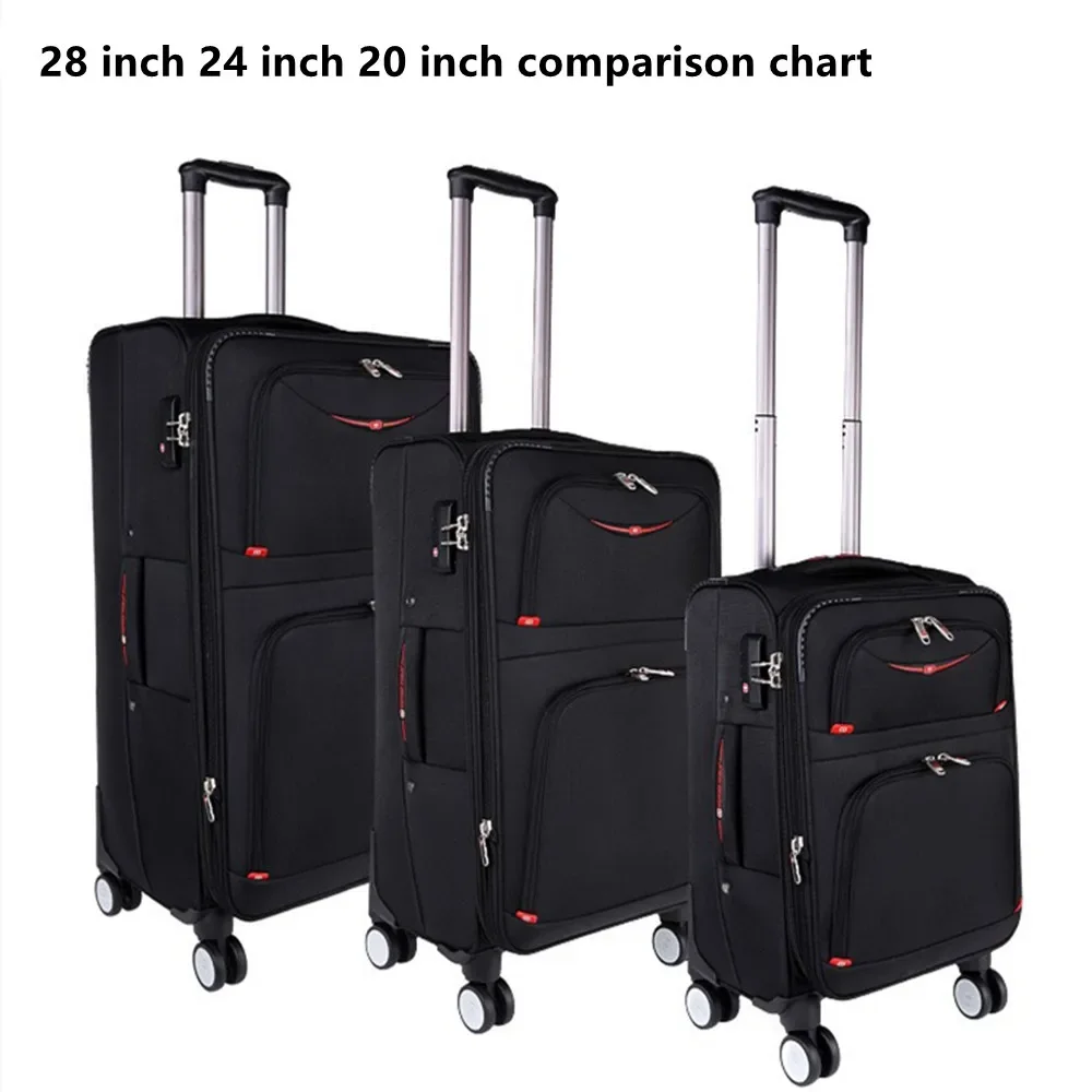 

28 Inch Business Trolley Case Oxford Cloth Suitcase Bag Universal 4 Wheel Travel Luggage Laptop Storage Lock Box Baggage Handbag