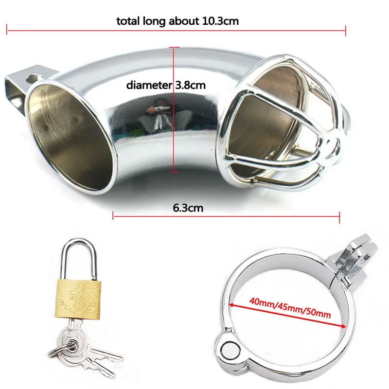 Metal Cock Sleeve Chastity Cage Penis Lock Bdsm Bondage Sex Toys For Men Cbt Adult Cock Cage Male Chastity Device CB6000 view 5