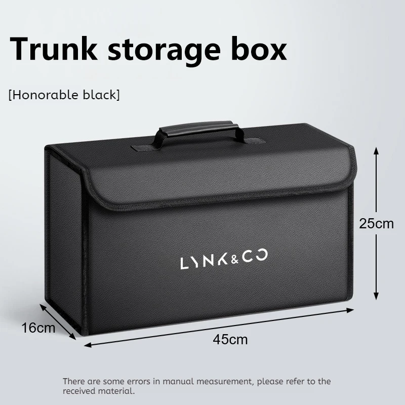 Car Leather Trunk Storage Box Foldable Carbon Fiber For LYNK&CO 01 02 03 05 06 07 08 09 10 Z10 Z20 900 Organizer Bag Accessories