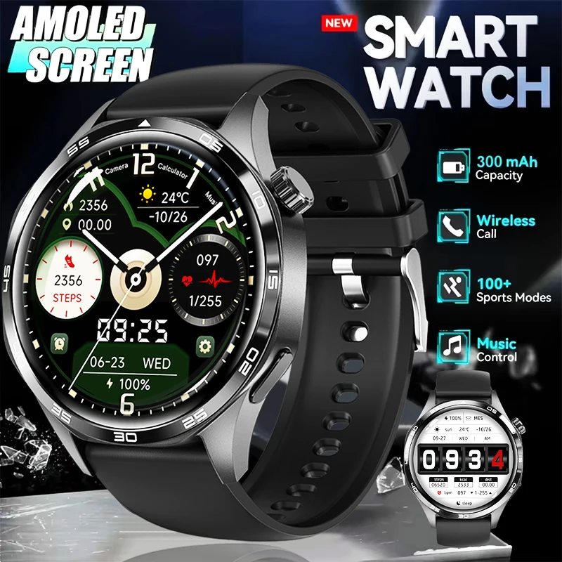

Для HUAWEI Watch 5 Pro GPS NFC Смарт-часы Мужчины 360*360 AMOLED Экран Сердечный ритм Bluetooth Вызов IP67 Водонепроницаемые мужские умные часы