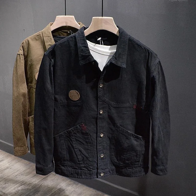 

Износостойкая повседневная мужская верхняя одежда в стиле ретро в американском стиле Long Sve, свободная уличная одежда на осень и зиму