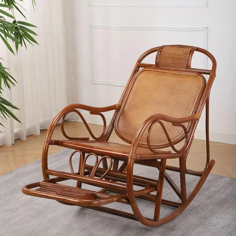 True vine woven rocking chair living room home recliner nap summer balcony