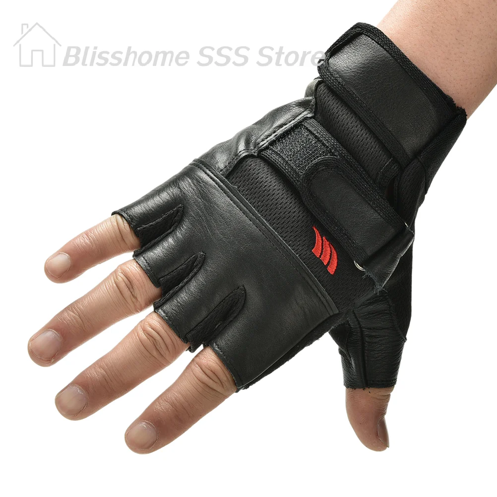 【S】Men Weight Lifting Gym Exercise Training Durable Automotive Replacement Parts Sport Fitness Sports Car Leather Gloves