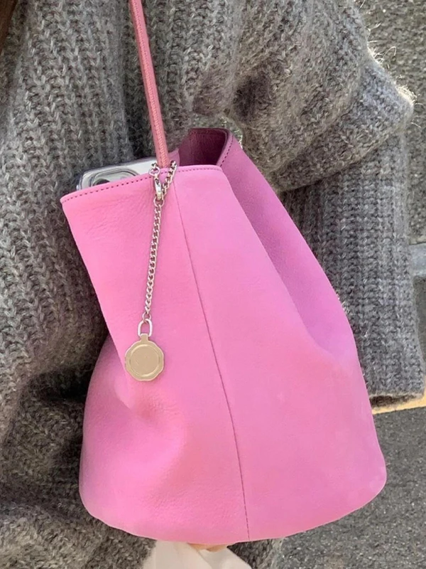 

Ele Pink Buet Bag, женская сумка, роскошная сумка на одно плечо из искусственной кожи, осенне-зимняя новая корейская сумка Sle