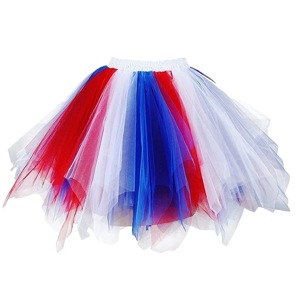 

New 2024 Short Petticoat Tulle Multicolor Skirts Womens Elastic Stretchy Layer Summer Tutu Skirt Underskirt Pleated Skirts