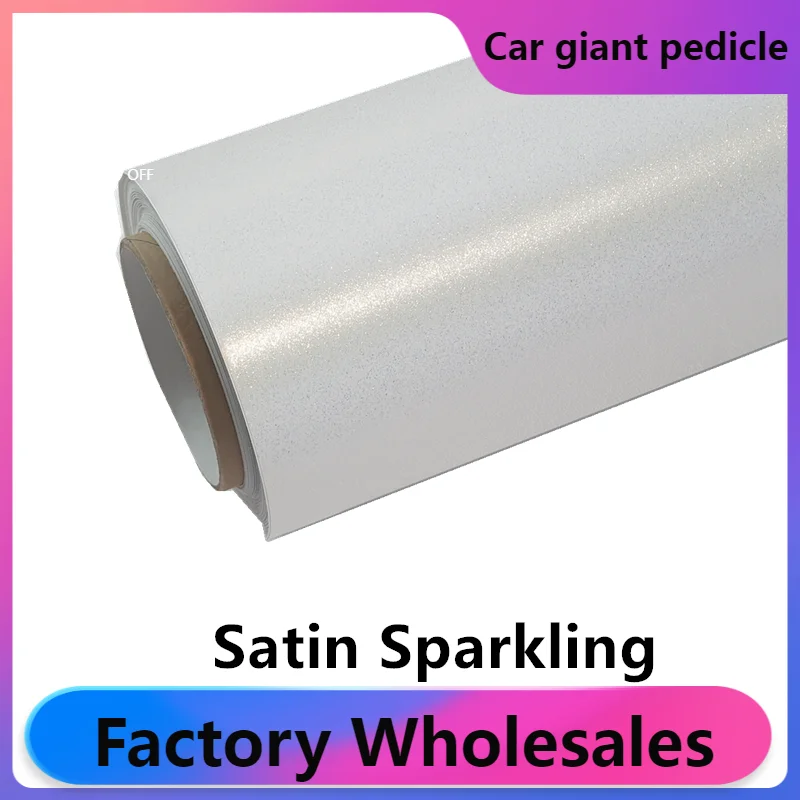 

ZHUAIYA Satin Sparkling White Gold Vinyl Wrap film wrapping film bright 152*18m quality Warranty covering film voiture