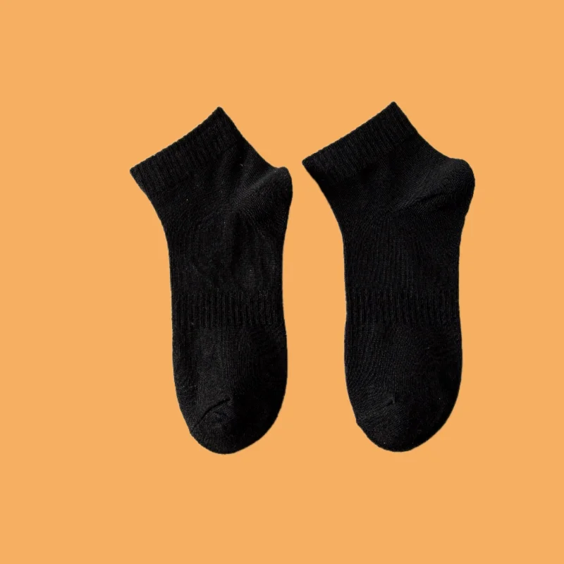 5/10 Pairs 2024 New Mid-tube Socks Sports Socks Cotton Four Seasons Low-tube Solid Color Casual Boat Socks Couple Socks