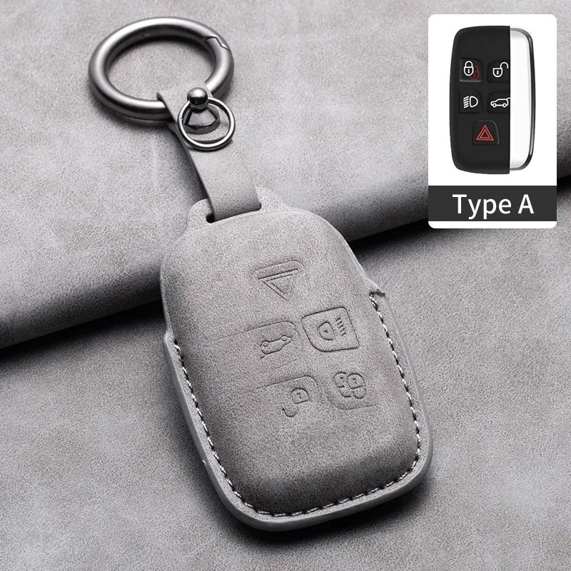 Leather Car Key Case Cover Holder Shell Keychain For Land Rover Range Rover Sport Discovery 3 4 Elander 2 Evoque Accessories