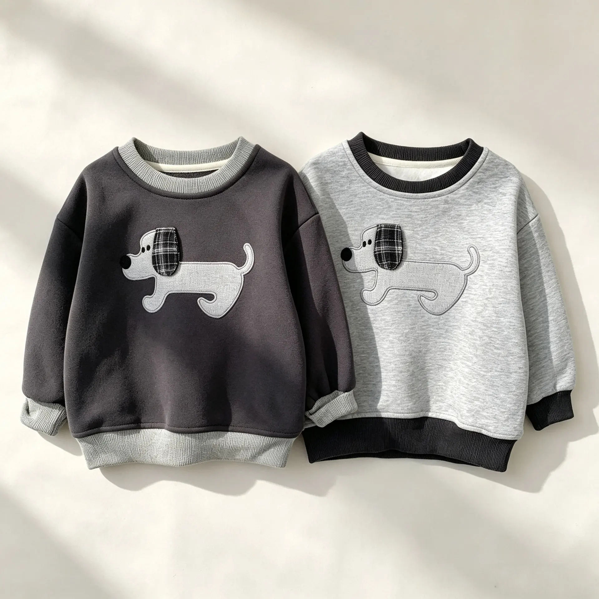 RAISE Autumn Children Dog Patchwork Sweatshirts Infant Babys Integrated Warm Pullovers 2-8Yrs Kids Boy Plus Velvet Undershirts