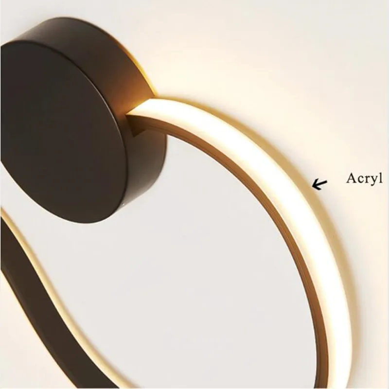LED snake wall lamp mounted  Living room Bedroom Kitchen staircase lighting Black White Lampshade wall lamp  Fixture image 5