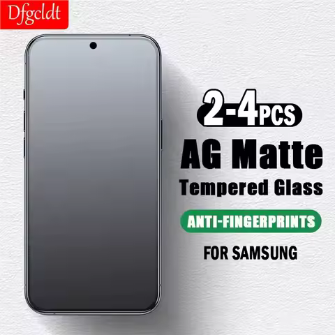 2-4Pcs Anti-Fingerprint Matte Tempered Glass For Samsung Galaxy M35 M15 M05 M55 M55S A14 A04 A33 A23 A13 A32 A22 Protective Film