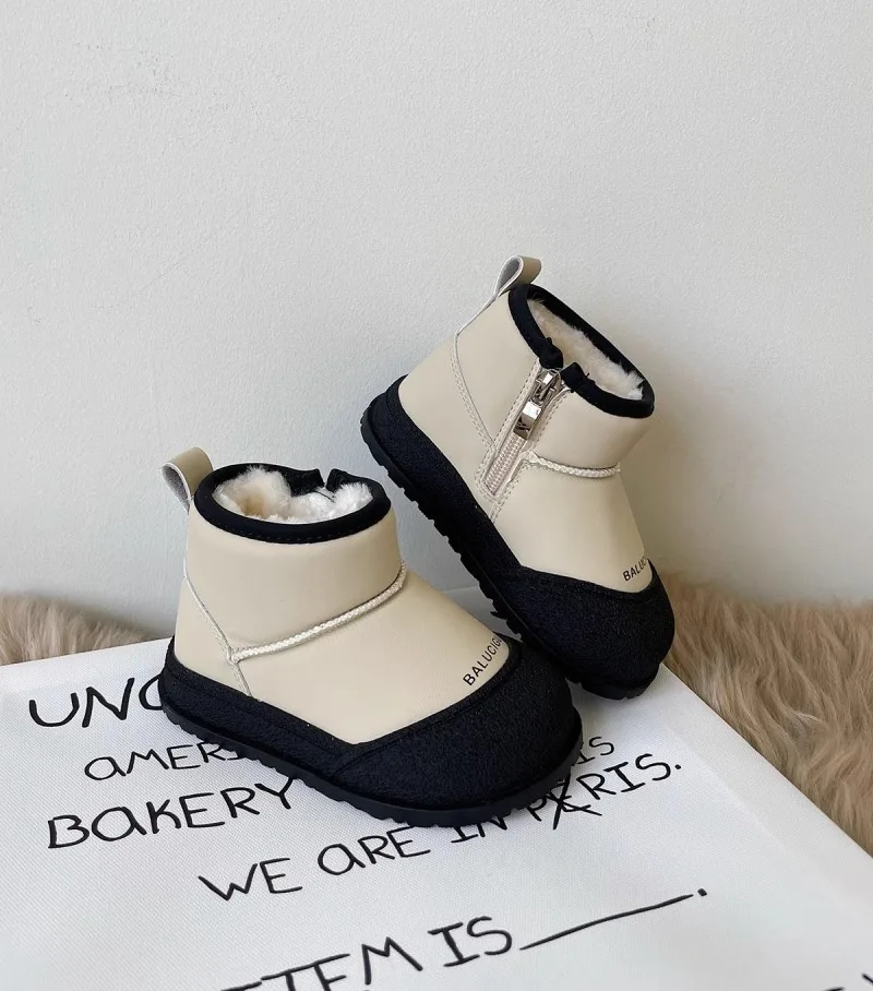 2026 Neue Winter-Plüsch-Schneestiefel für Kinder Dicke Warme Baumwollschuhe für Jungen und Mädchen Wasserdichte Kinder-Winterstiefel Samtschuh – Detail 6